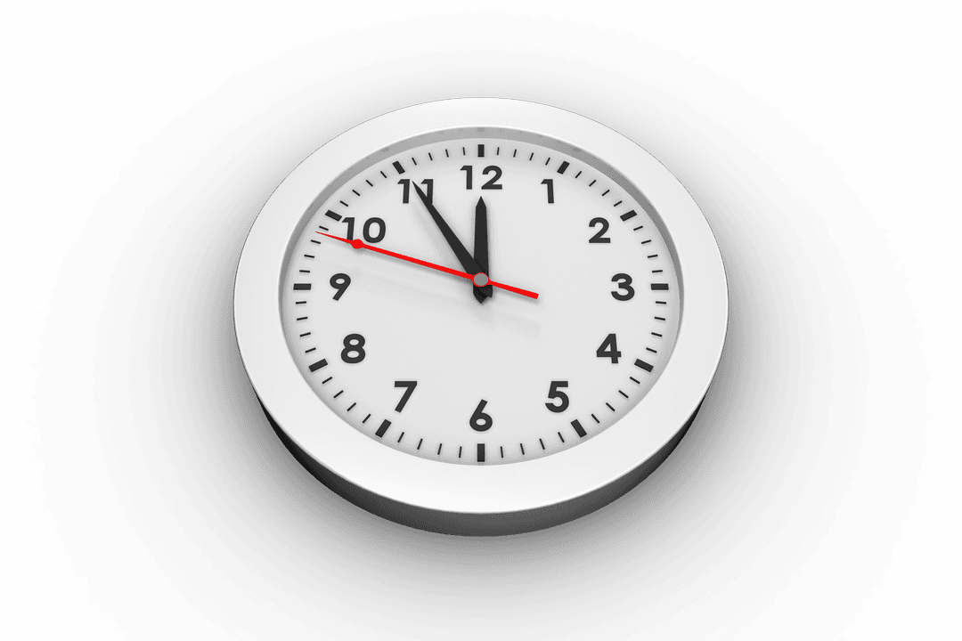 Transparent White Clock Vector Illustration on Dark Background