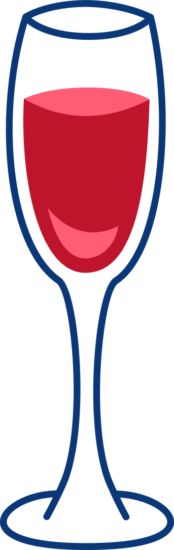 Stylized Transparent Fluted Glass Containing Red Liquid Vector