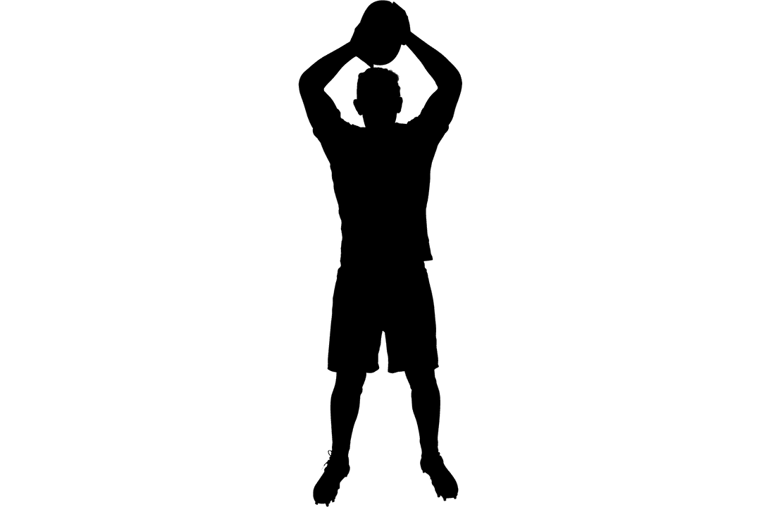 Transparent Rugby Player Silhouette Holding Ball in Action