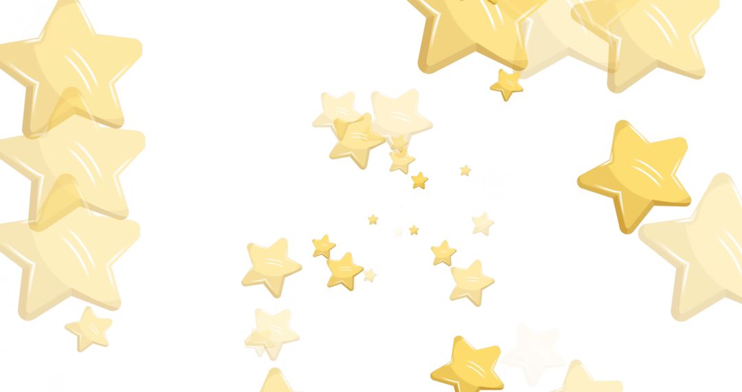 Soft Yellow Stars Falling on White Background