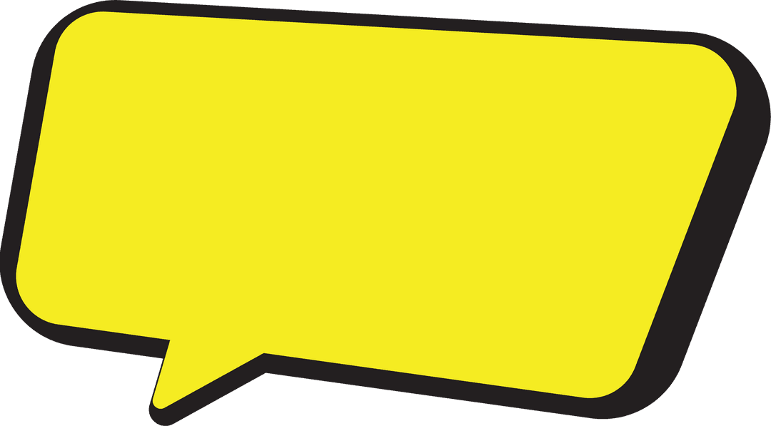 Flat Yellow Speech Bubble Icon With Transparent Background