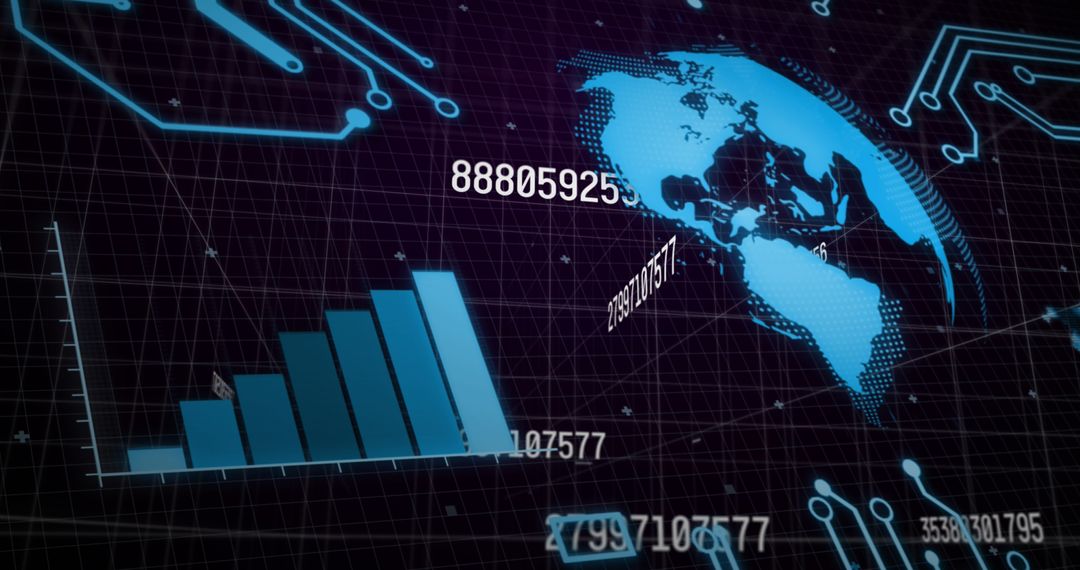 Global Digital Data Abstract Representation with Bar Graphs - Free Images, Stock Photos and Pictures on Pikwizard.com