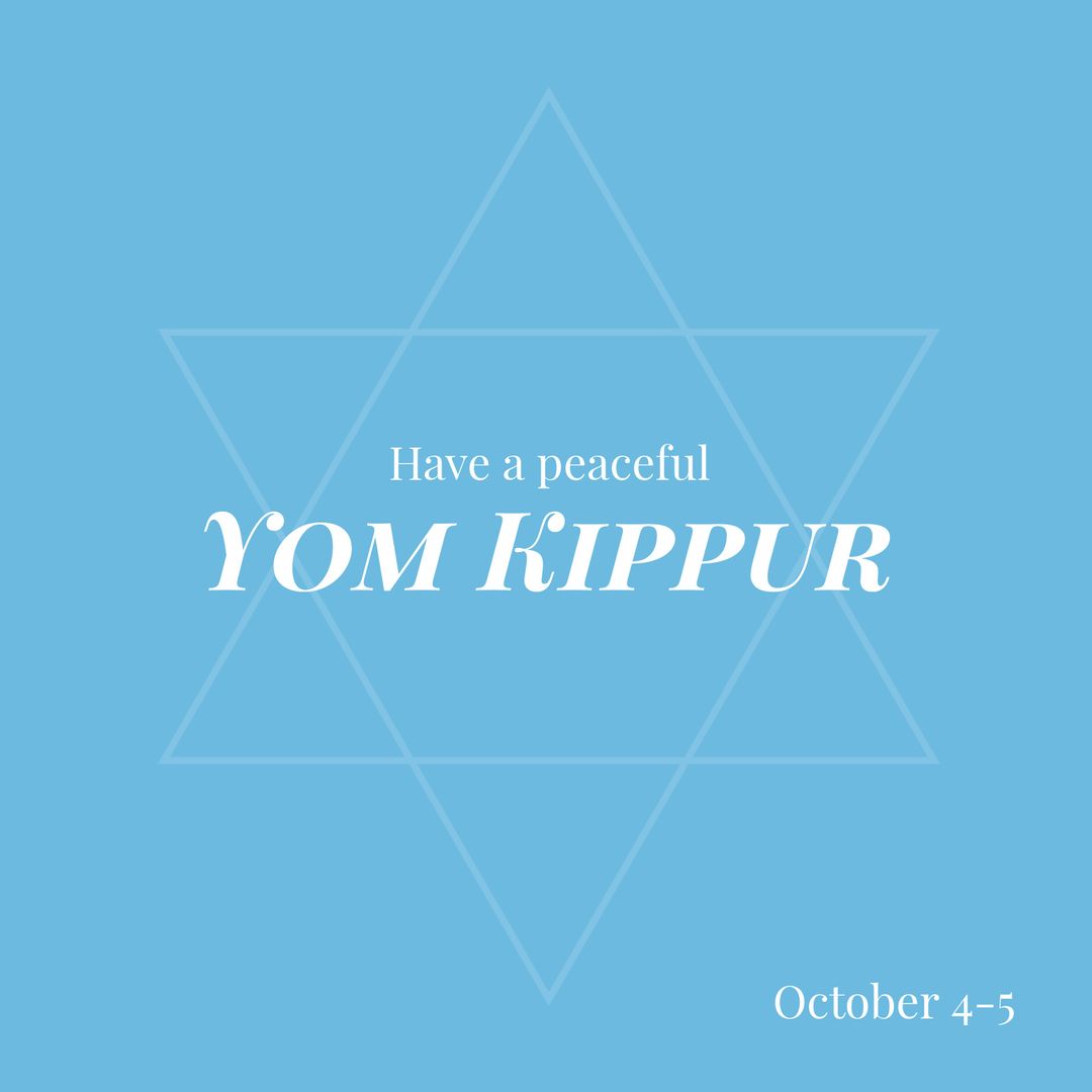 Peaceful Yom Kippur Greeting with Star of David