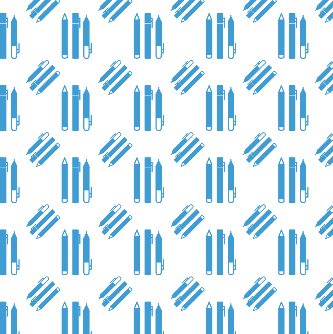 Blue Pens Pattern on Transparent Background Isolated Vector