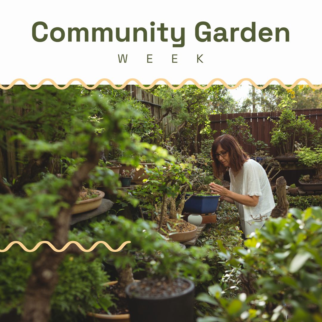 Woman Exploring Community Garden During Garden Week Celebration
