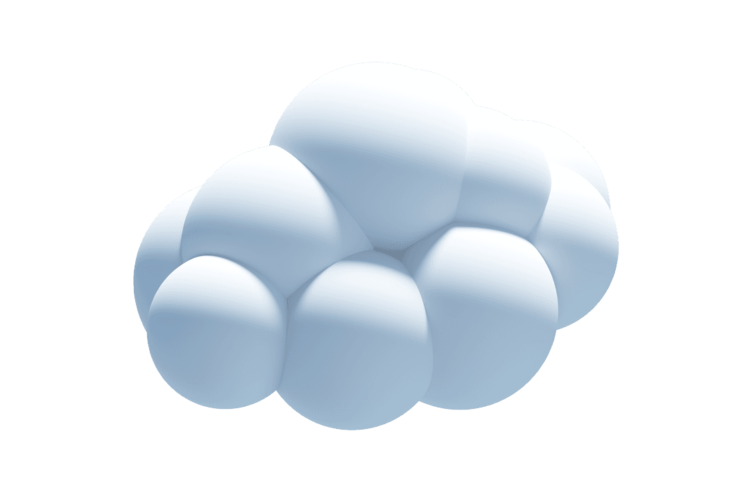 Light Blue Digital Cloud on Transparent Background Illustration