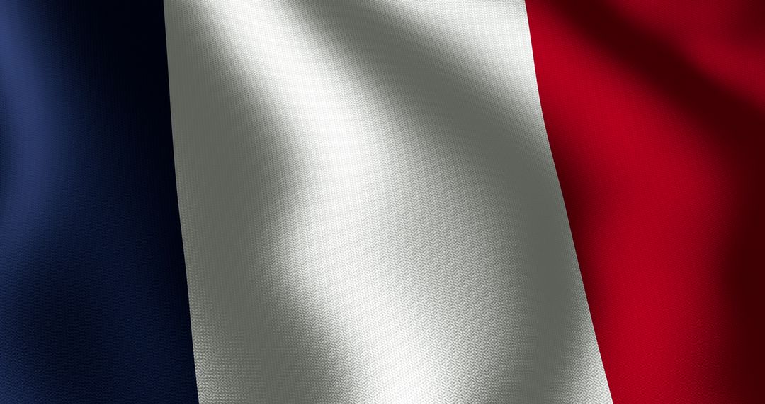 Waving French Flag Symbolizing National Pride and Unity