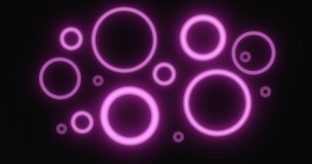 Glowing Pulsating Pink Neon Rings Background