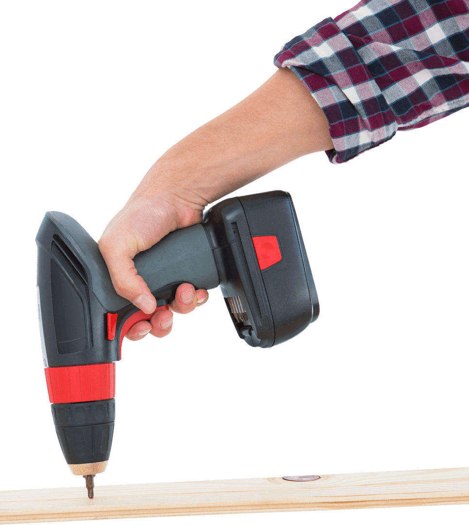 Transparent Hand Drilling with Electric Drill Transparent Woodworker Focus