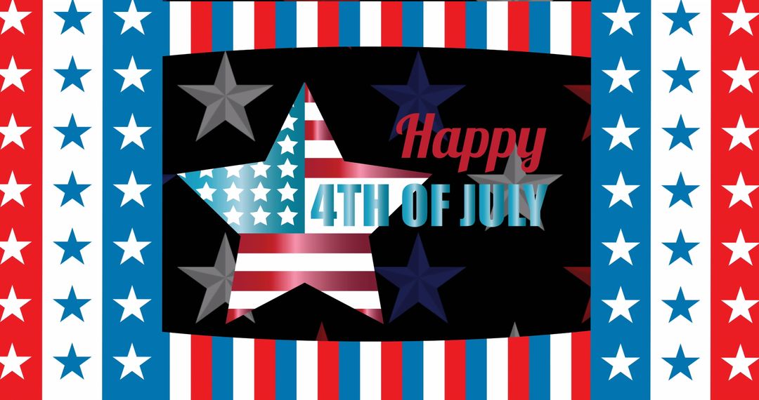 Patriotic 4th of July Design with Stars and Stripes Background