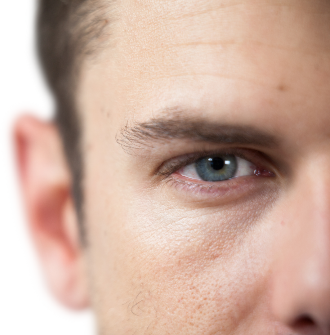 Close-Up of Blue-Eyed Man's Face on Transparent Background - Download Free Stock Images Pikwizard.com