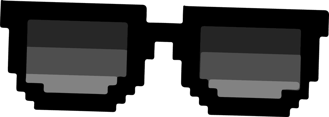 Pixelated Thug Life Sunglasses on Transparent Background