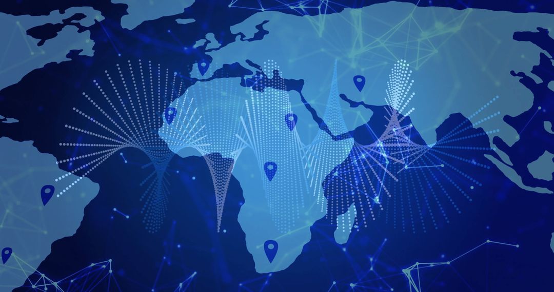 Global Network Connectivity on Stylized World Map