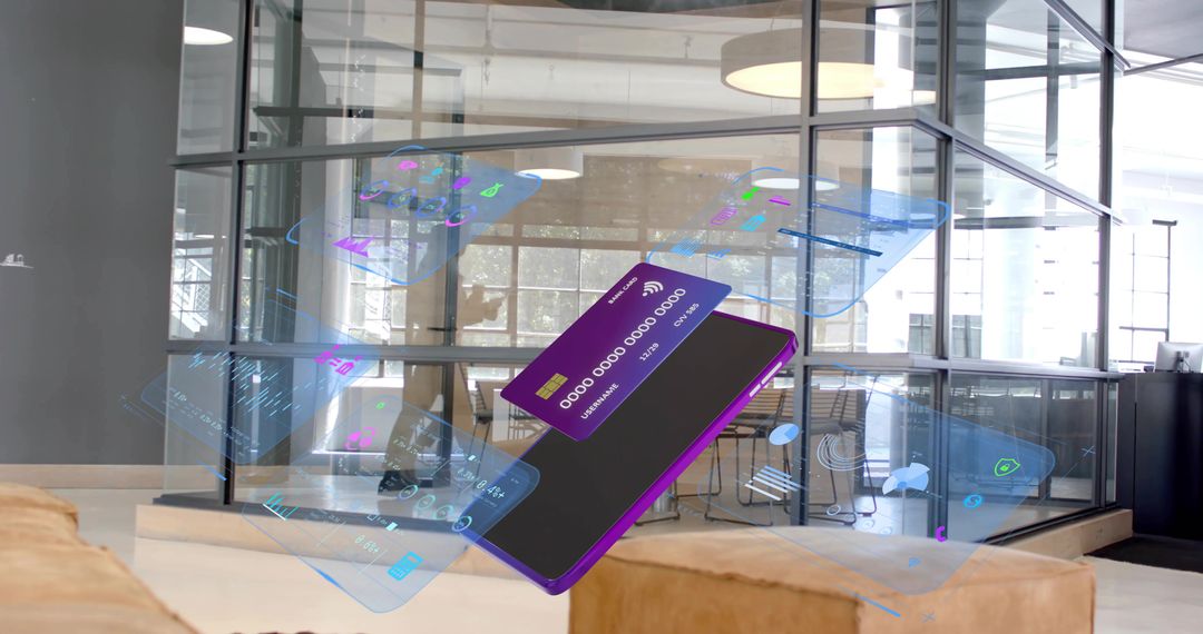 Holographic Interface Card Design in Modern Office Environment