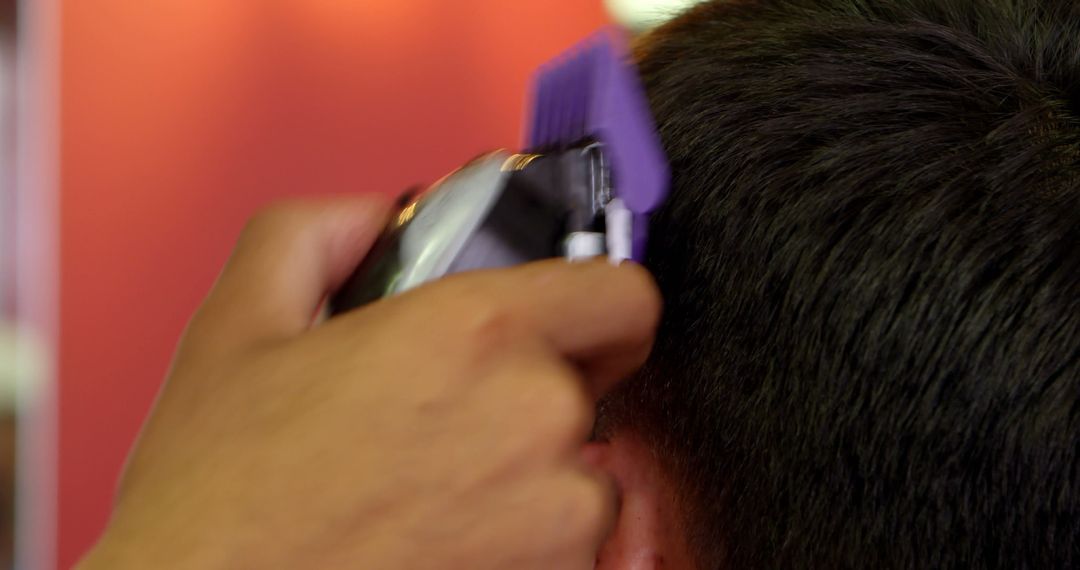 Close-Up of Hair Clipper Trimming Hair in Barber Shop - Free Images, Stock Photos and Pictures on Pikwizard.com