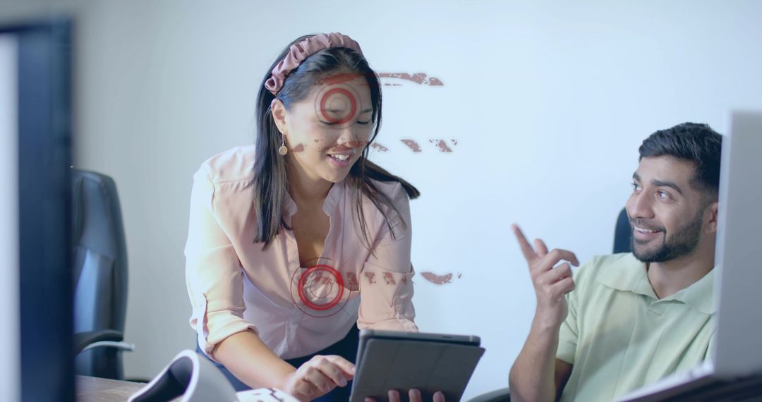 Team Collaboration with Digital Presentation Technology in Modern Office