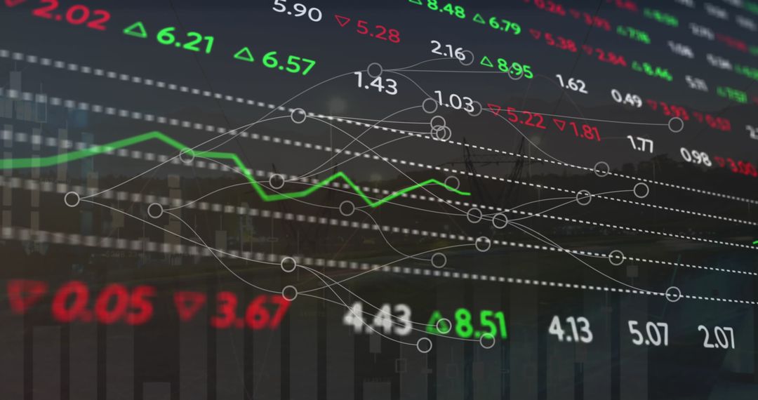 Global Digital Network with Financial Data Display