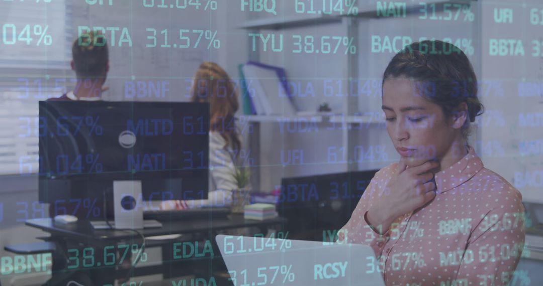 Focused Businesswoman Analyzing Complex Data Concepts