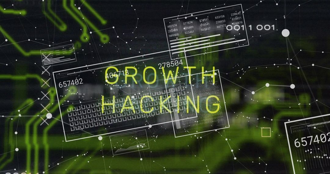 Growth Hacking Concept with Digital Interface and Network Connections