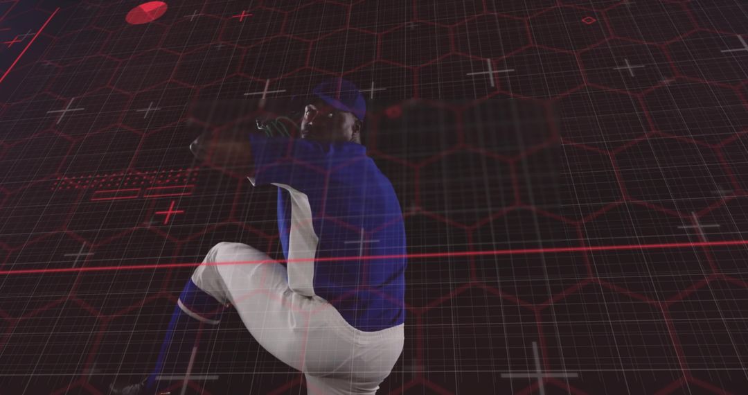 Baseball Pitcher in High-Tech Virtual Simulation Analysis