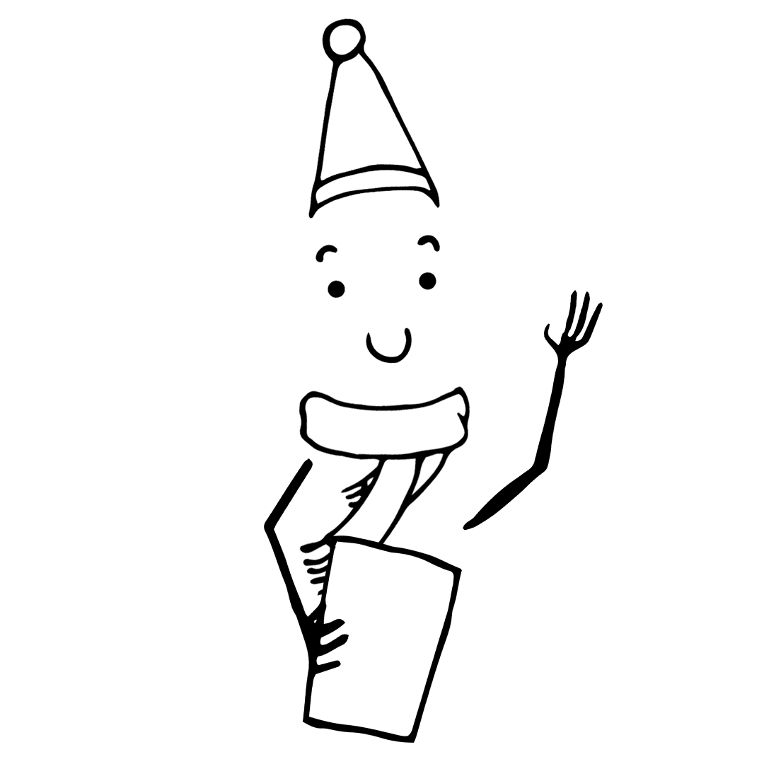 Digital Snowman Illustration on Transparent Background