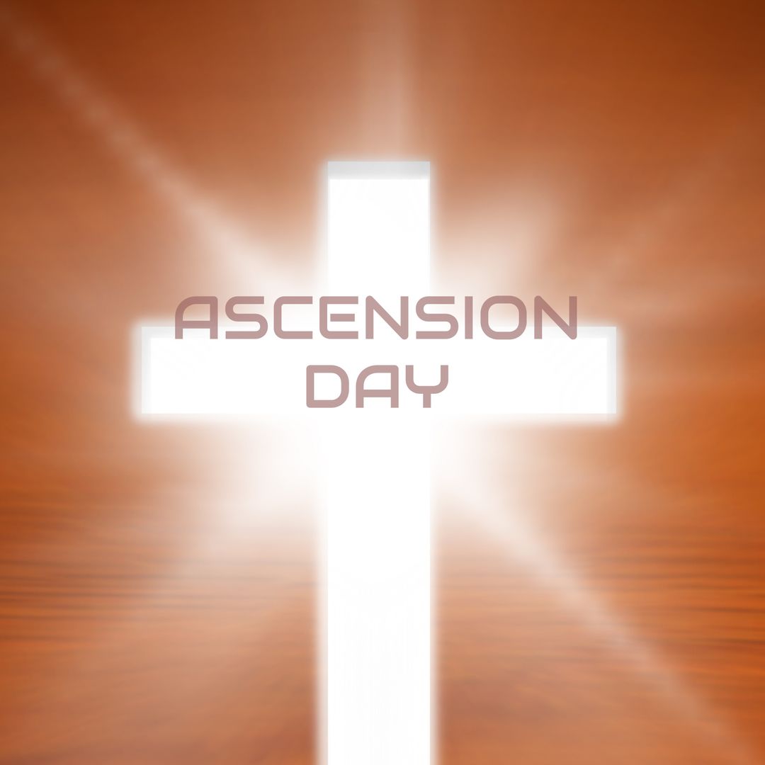 Ascension Day Concept with Radiant Cross on Vibrant Background