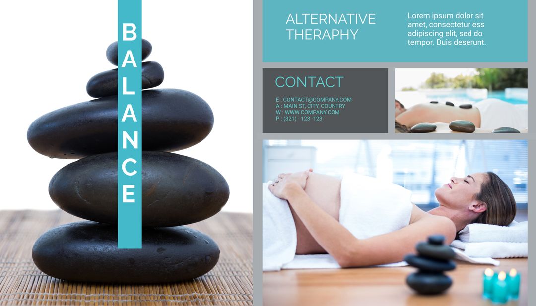 Spa Advertisement Template with Balancing Stones