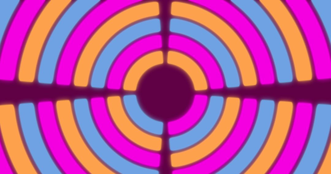 Retro Futuristic Colorful Circular Patterns Digital Art