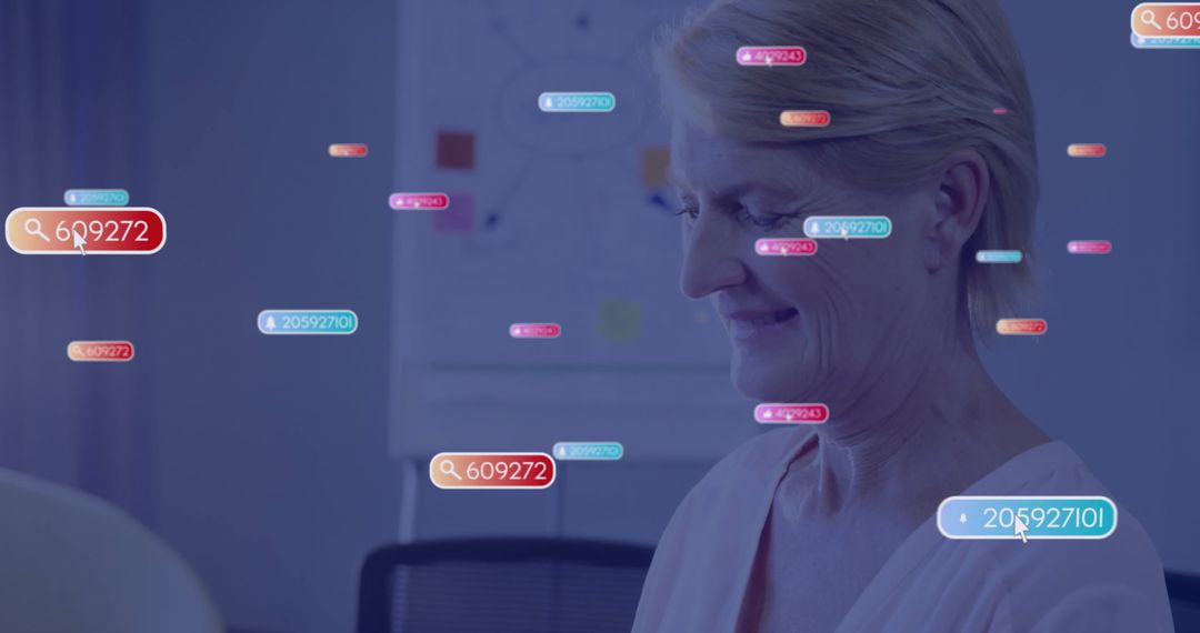 Senior Businesswoman Engaging in Interactive Data Analysis