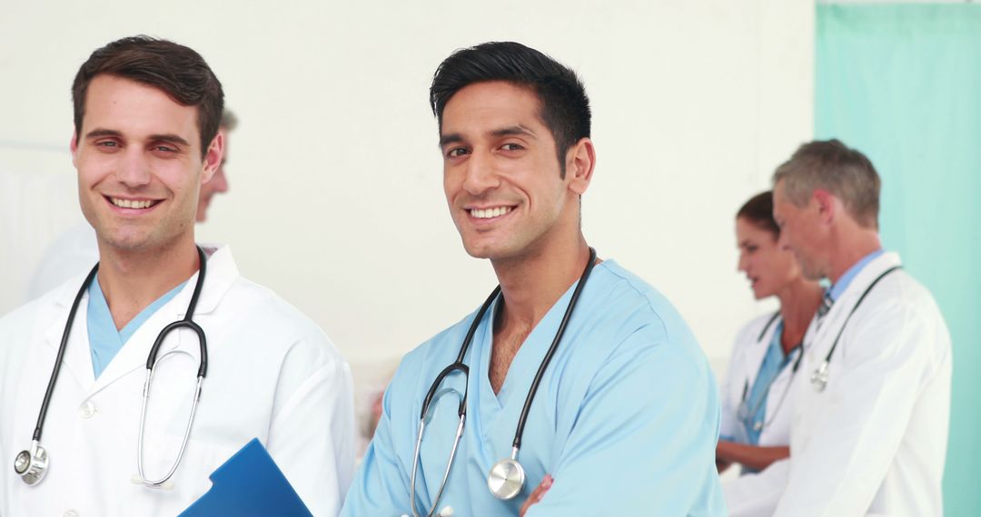 Smiling Medical Doctors Posing in Hospital - Free Images, Stock Photos and Pictures on Pikwizard.com