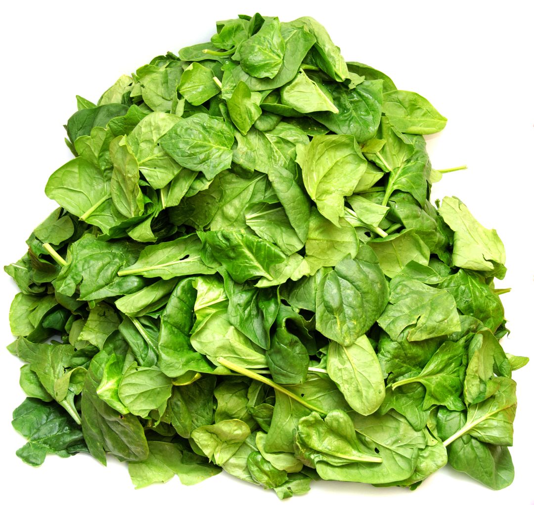 Fresh Organic Spinach Leaves Piled Isolated on White Background - Free Images, Stock Photos and Pictures on Pikwizard.com