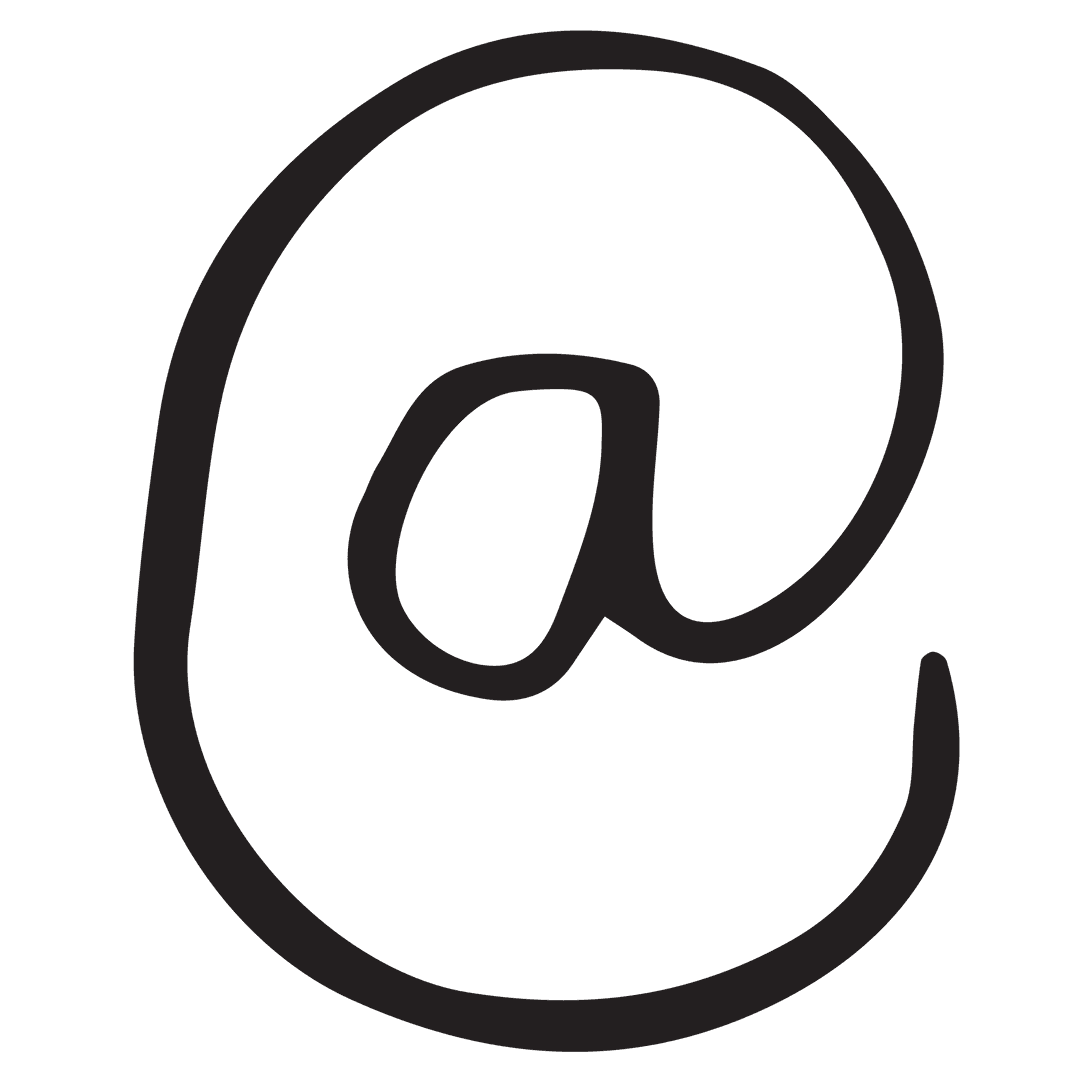 Transparent Hand-Drawn Black At Symbol Icon