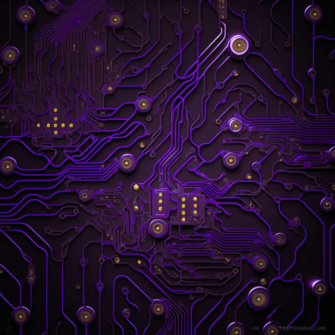 Purple Glowing Circuit Board for High-Tech Microchip Design - Free Images, Stock Photos and Pictures on Pikwizard.com