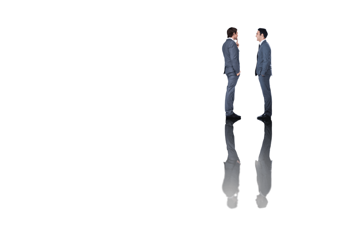 Business Discussion Concept on Transparent Background with Reflection
