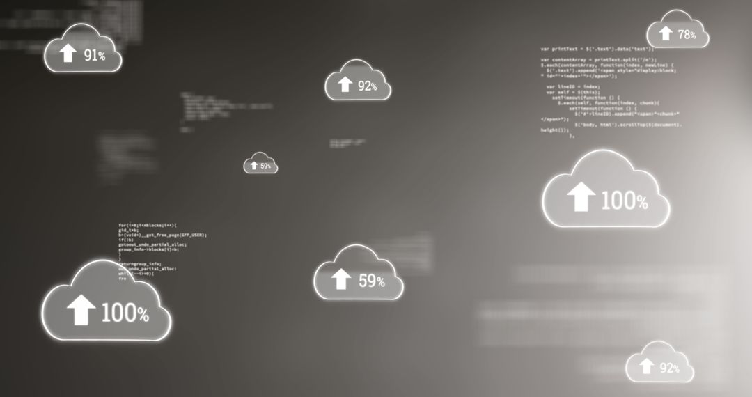 digital cloud storage progress with data metrics indications - Free Images, Stock Photos and Pictures on Pikwizard.com