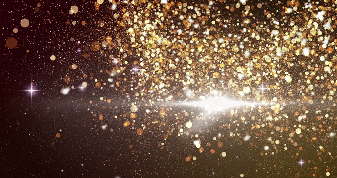 Golden Bokeh and Light Over Dark Background