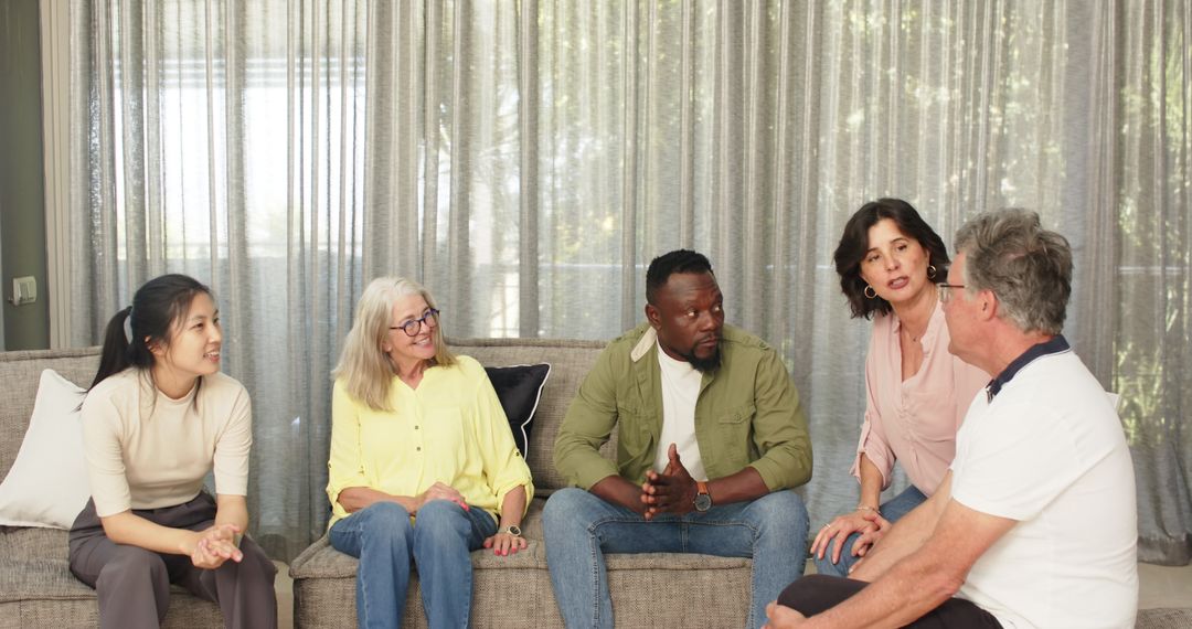 Diverse Group in a Supportive Therapy Session Setting