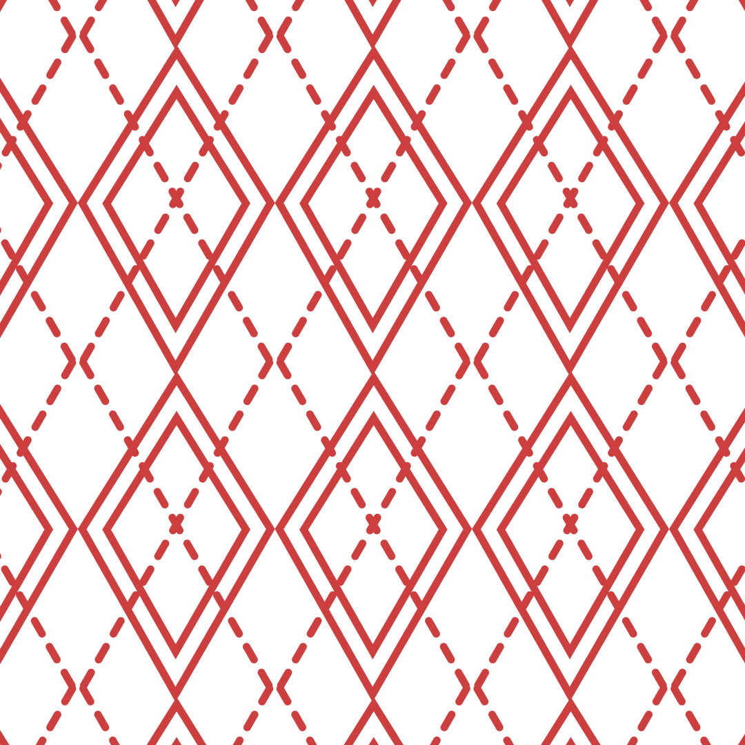 Red Line Diamond Pattern on Transparent Background