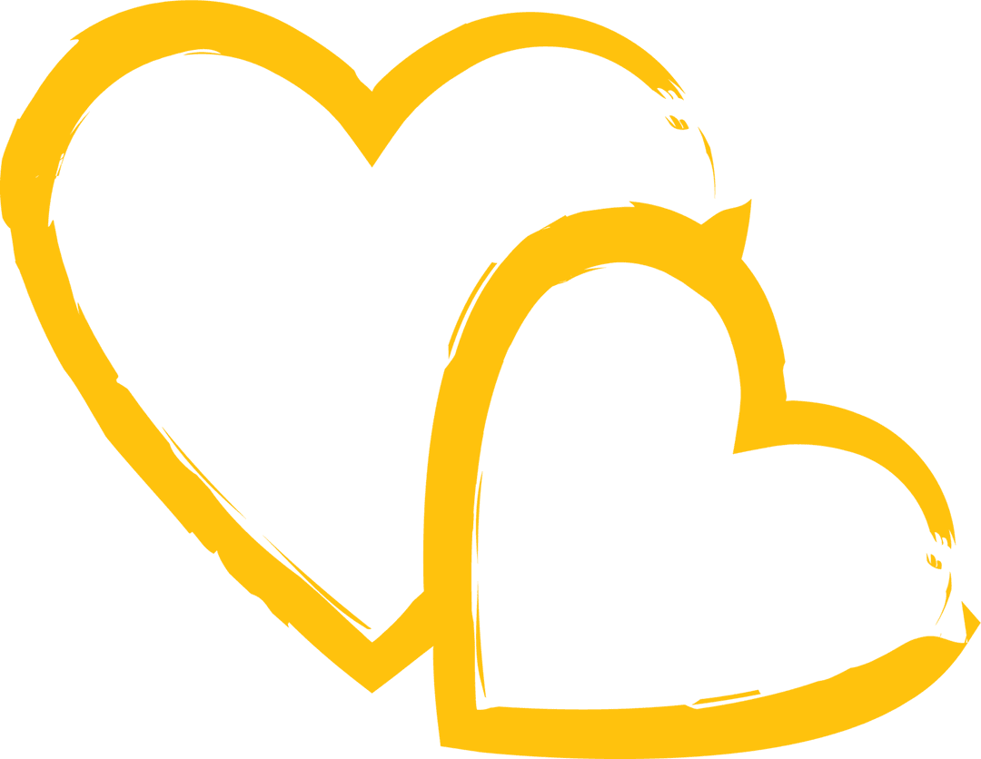 Yellow Heart Illustration Transparent Background for Valentine's Day