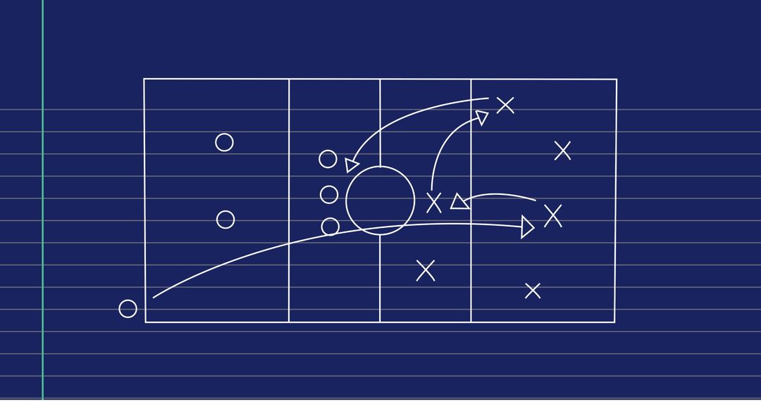 Football Tactical Play Art on Geometric Background