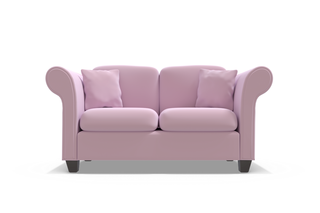 3D Illustration of Purple Sofa with Two Cushions and Transparent Background - Download Free Stock Images Pikwizard.com