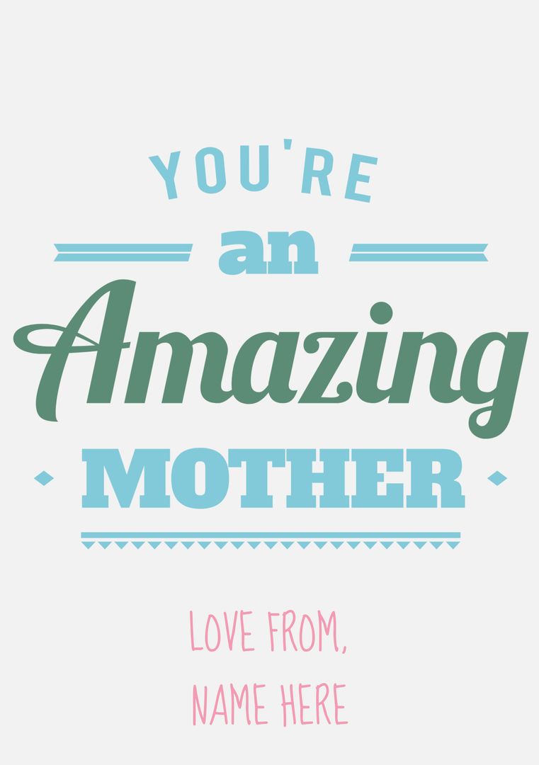 Customizable Mother Appreciation Typography Card