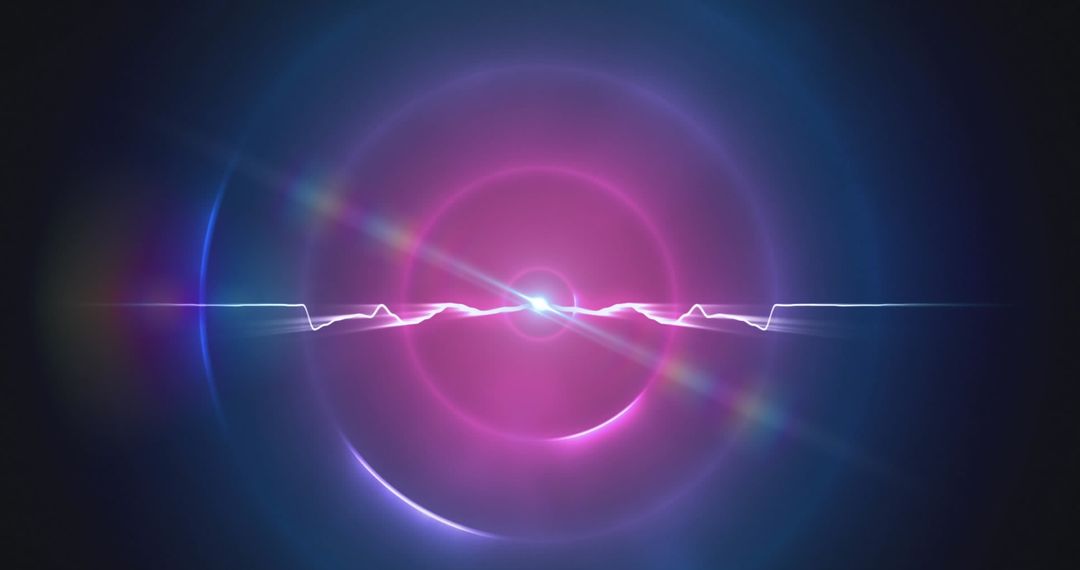 Abstract Light Circles on Black Digital Art