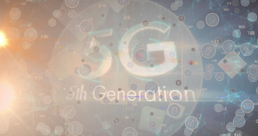 5G Technology Concept with Digital Interface Overlay