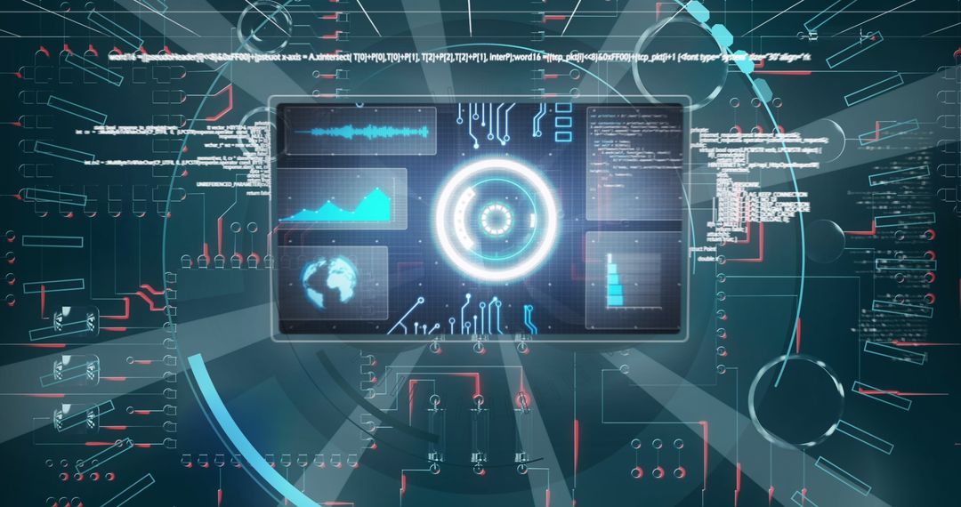 Futuristic 5G Data Processing Interface in Digital Space