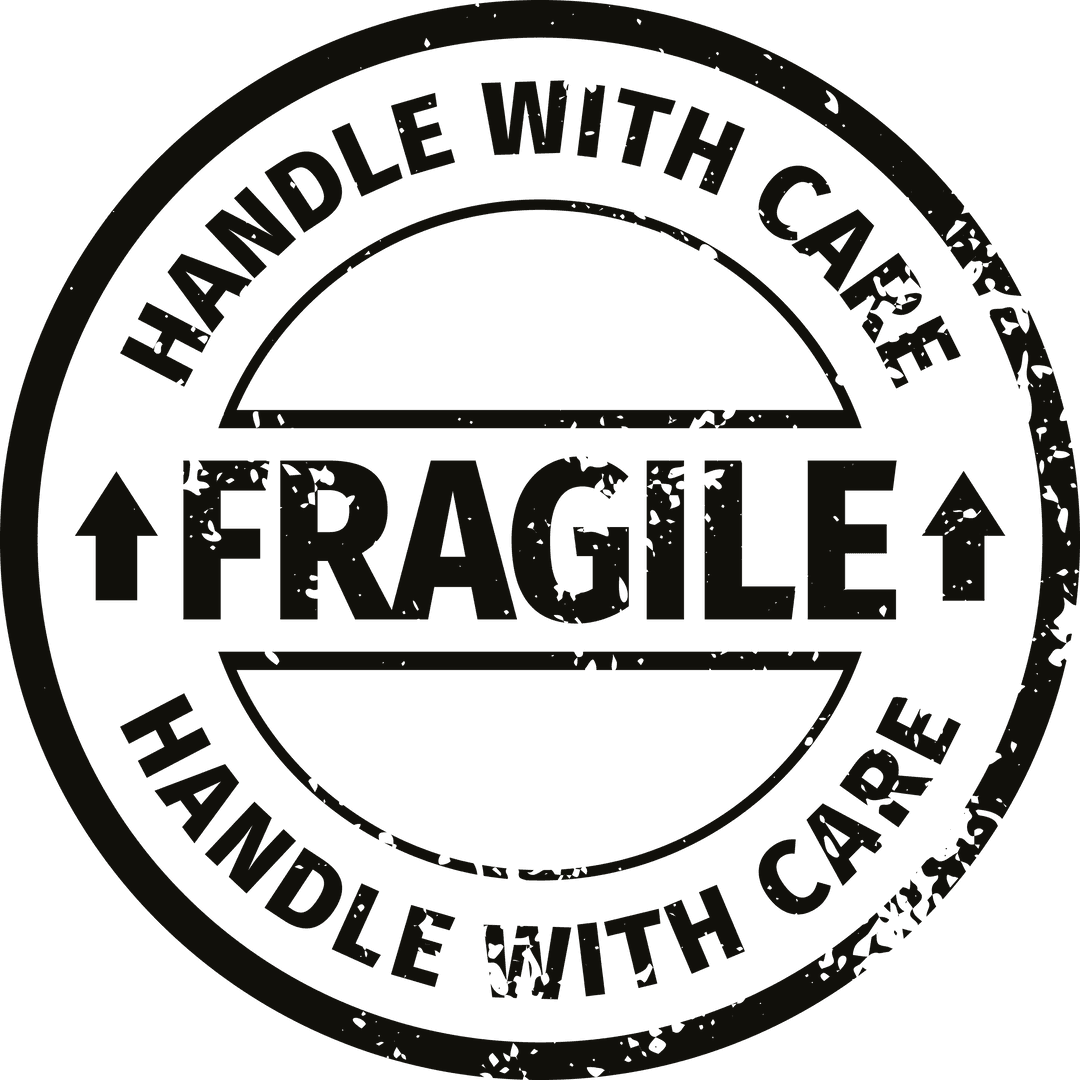 Fragile Stamp Transparent Background for Shipping and Delivery