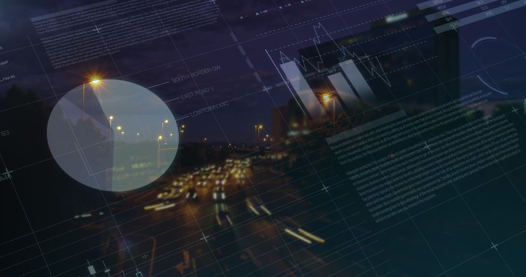 Financial Data Processing Overlay on City Traffic Scene