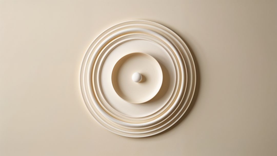 Abstract Circles Wall Sculpture with Minimalist Geometric Design
