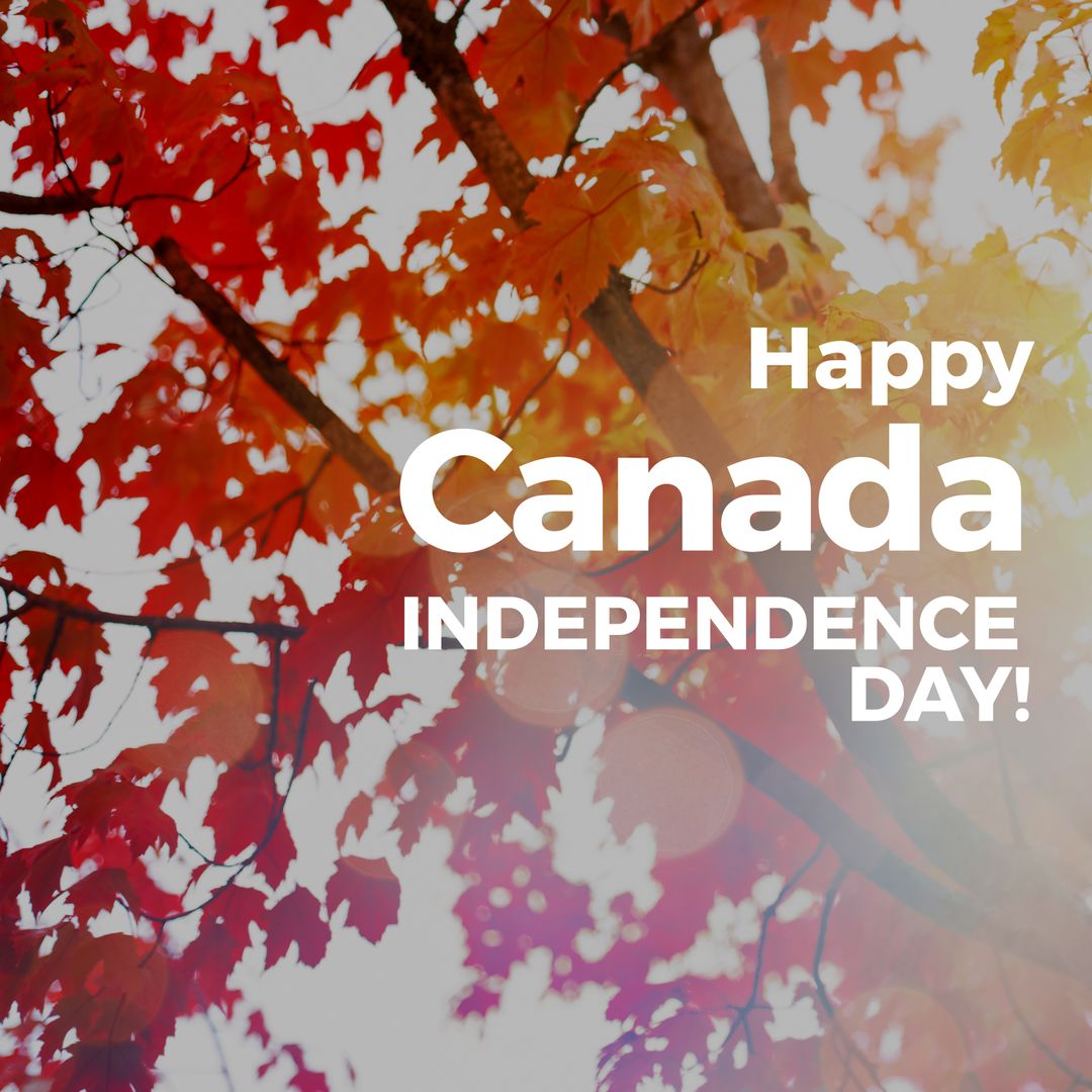 Canada Independence Day Celebration with Maple Leaves