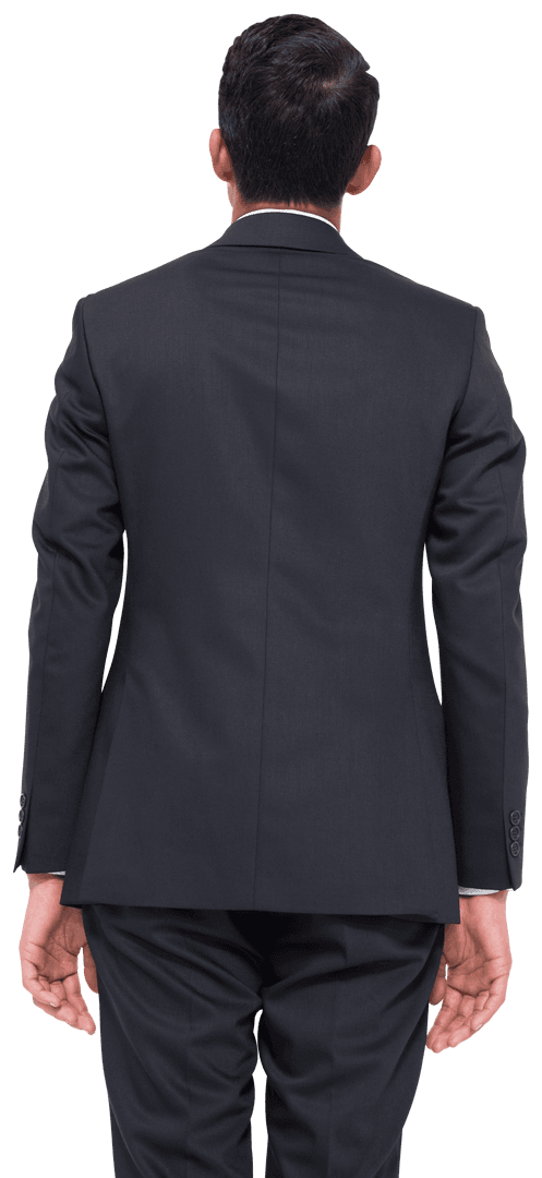 Businessman Standing with Transparent Background Turning Away